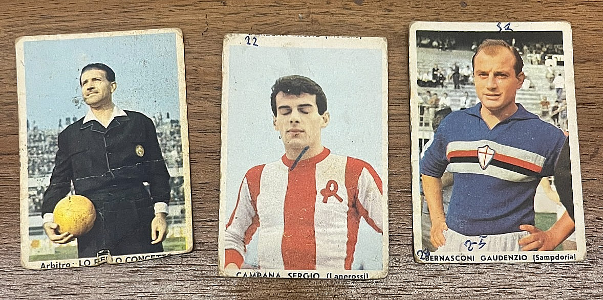 RARO lotto 3 figurine TAVER MATIC CALCIO 1961/62: LO BELLO, CAMPANA, BERNASCONI