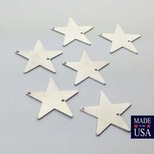 2 Hole Silver Plated Flat Star Connector Pend...