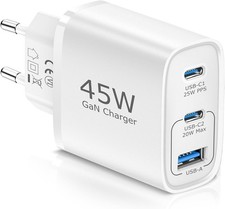 European Travel Plug Adapter,40W 4-Port USB C Wall Charger Plug Type C Fast C...