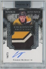 2017-18 Upper Deck The Cup Exquisite Rookie Auto Patch /73 Charlie McAvoy Rookie