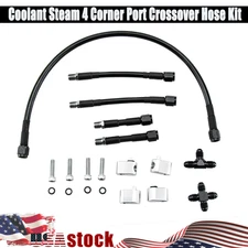 Fit LS1 LS3 4.8L 5.7 5.3 6.0 6.2L Coolant Steam 4 Corner Port Crossover Hose Kit