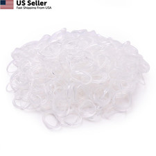 3200 Pcs Elastic Rubber Bands Small Hair Ties 1 Count Pack of 3200 , Clear