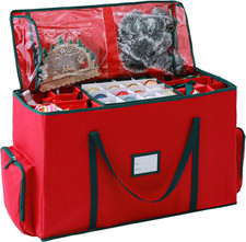 Christmas Ornament Storage Box Plastic (Red)