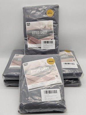 6x Utopia Bedding Spannbettlaken 90x200cm Grau Bettlaken Laken NEU OVP Z