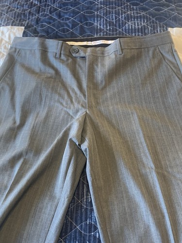 YVES SAINT LAURENT ABITO PANTALONE UOMO GRIGIO CON RIGHE SUPER 120’S ITALIA LEGGI DES - Foto 3 di 16
