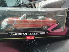 SUN STAR 1963 FORD FALCON OPEN CONVERTIBLE DIE CAST 1:18 MODEL RED NIB