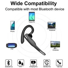 Trucker Wireless Headset Bluetooth 5.1 Earpiece Dual Mic Earbud Noise Cancelling