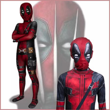 US Deadpool Costume Kids Cosplay Christmas Gift Bodysuit Boys Party Hoilday NEW