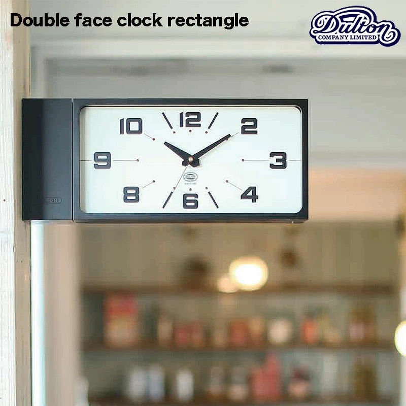 DULTON Double Face Wall Clock Rectangle H21-0362 Magnet Type Black
