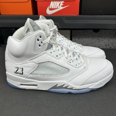 Nike Air Jordan 5 Retro White Metallic 2026 Shoes HQ7978-103 Men s Size 16