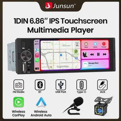 Junsun 6,86 Zoll 1 Din Autoradio MP5 Player Touchscreen Bluetooth USB