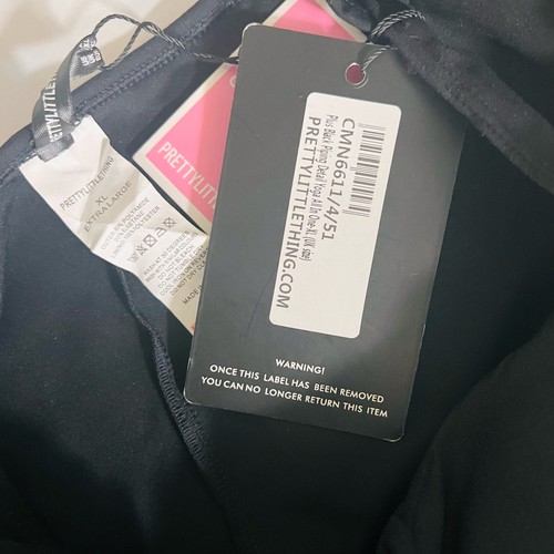 PrettyLittleThing Paspel ärmelloser Einteiler Yoga Overall Gr. XL Neu mit Etikett schwarz - Bild 5 von 8