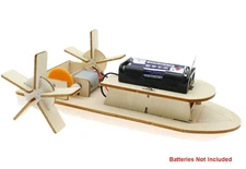 Wooden DIY Educational Battery Powered Paddle Steamer Boat Model Toy