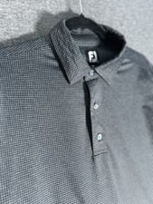 FJ Footjoy Golf Polo Shirt Mens Large Gray Charcoal Short Sleeve
