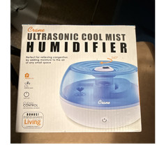 Crane Ultrasonic Cool Mist Humidifier, Whisper Quiet, Auto Shut Off, Blue/White