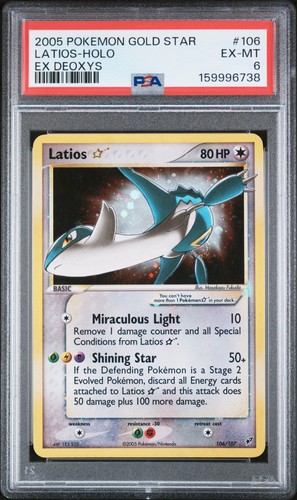 2005 POKEMON EX DEOXYS GOLD STAR #106 LATIOS-HOLO PSA 6