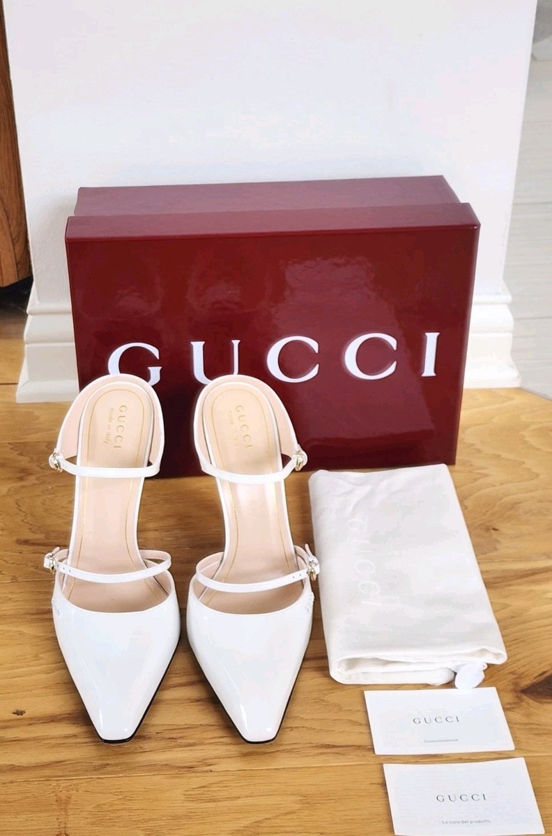 GUCCI REGENT MULE WEDGES SANDALS IN WHITE SIZE 41 US 11 SHOES