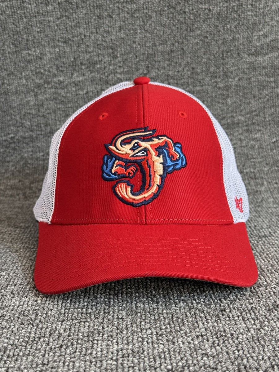 '47 Brand Jacksonville Jumbo Shrimp Trucker Snapback Red White One Size Hat