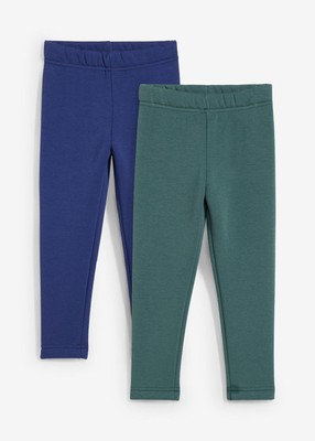 2er Pack Kinder Thermo Funktionsleggings Gr. 164/170 Mitternachtsblau+Oliv Neu