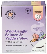 Bundle x Joy Salmon Dog Food Wet Veggie Stew 11 oz (Pack of 12)