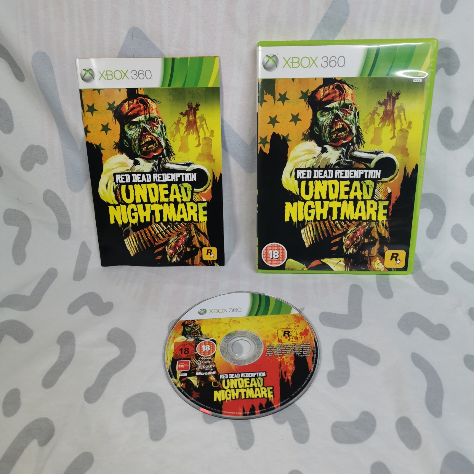 Xbox 360 red dead redemption undead nightmare Zombies Manual Disc Box