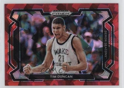 2024-25 Panini Prizm Draft Picks Red Ice Variations Tim Duncan #63 HOF 0c9e