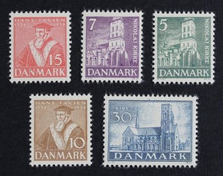 CKStamps: Denmark Stamps Collection Scott#252 256 Mint NH OG