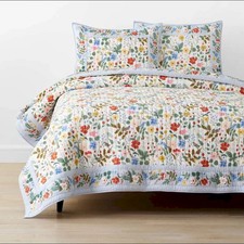 The Company Store Rifle Paper Co. Strawberry Fields Floral Quilt/Quilted Sham