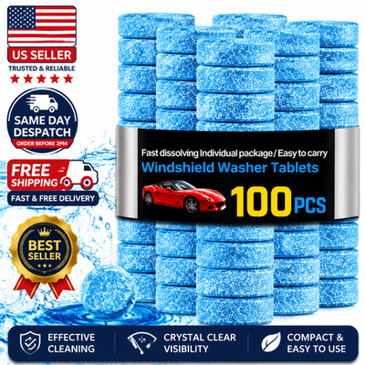 #ad 100 Car Winter Windshield Washer Wiper Fluid Concentrated Tablets Glass Cleaner $9.99