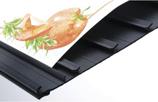 Produce Track Signs with Tape Matte Black Plastic 6 Channel Unframed - 48L