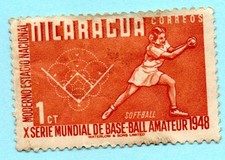 TIMBRE NICARAGUA  1949  BASEBALL  SC 717