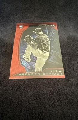 2022 Panini Chronicles - Titan Spencer Strider #18 Ruby Wave Prizm 80/199 (RC)