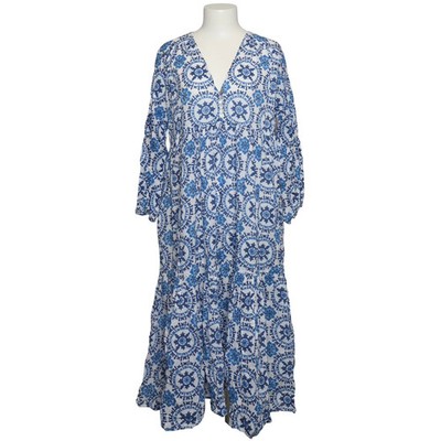 Stegmann, Maxikleid, Größe: 2XL, Blau/Weiß, Baumwolle, Medaillon, Damen #NBg