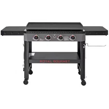 34-In. 4-Burner Propane Gas Griddle with Collapsible Side Shelves and Storage Ba