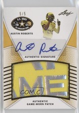 2014 Leaf US Army All-American Bowl Gold 5/5 Austin Roberts Patch Auto 0b2