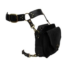Renaissance Medieval Belt Satchel Pouch Bag Fanny Pack Gothic PU Leather Cros...