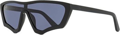 Authentic MONCLER ML0161-P 01A Shiny Black Gray Lens Scalloped Rim Sunglasses