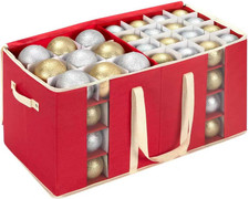 Large Christmas Ornament Storage Box with Adjustable Dividers,Ornament Storage C