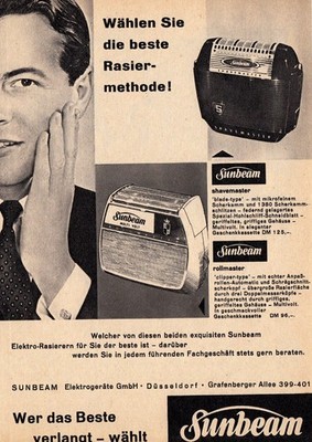 3w8472/ Reklame / Werbung aus 1960   SUNBEAM Rasierapparate