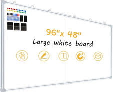Offi- Eqp 96"X48" Magnetic Whiteboard - Dry Erase Board, 8X4 Ft, Foldable Design