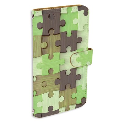 Arrows NX F-01K Puzzle Wood Grain Green Fake Design Parody Notebook Type Ca 732