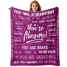 You Are Awesome Blanket Get Well Gift for Women Inspirational Soft 50x60 Inch