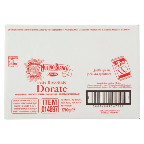 Mulino Bianco Cassa Bifette Dorate Mono 100x17g - Foto 11 di 11