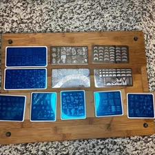 11 LOOSE  Mix Brands & KADS Nail Stamping Plates New And Used