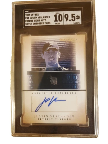 SkyBox Justin Verlander Autographed Baseball Sports Trading Cards & Accessories