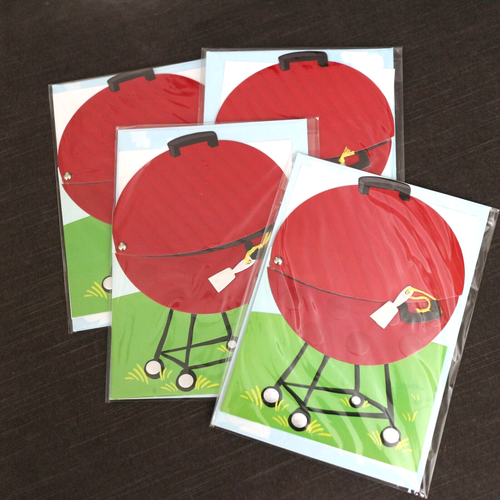 NEW Handcrafted 3D  BBQ GRILL BIRTHDAY GREETING CARD + Envelope Lot of 4 - Picture 1 of 3