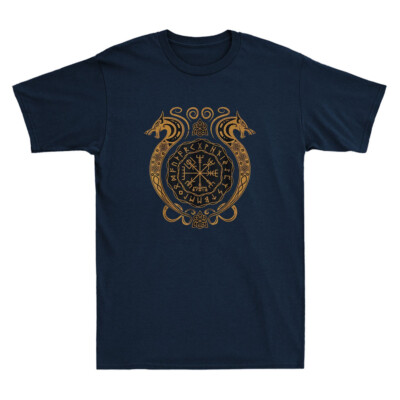 Viking Norway Norwegian Scandinavian Iceland Runes Vintage Men's Cotton T-Shirt