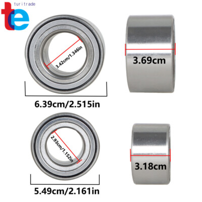 4 Pcs Front And Rear Wheel Bearings For Polaris Sportsman 400 450 500 600 700 X2 HO EPS 4X4 Replace 3514634 3514635 - Foto 5