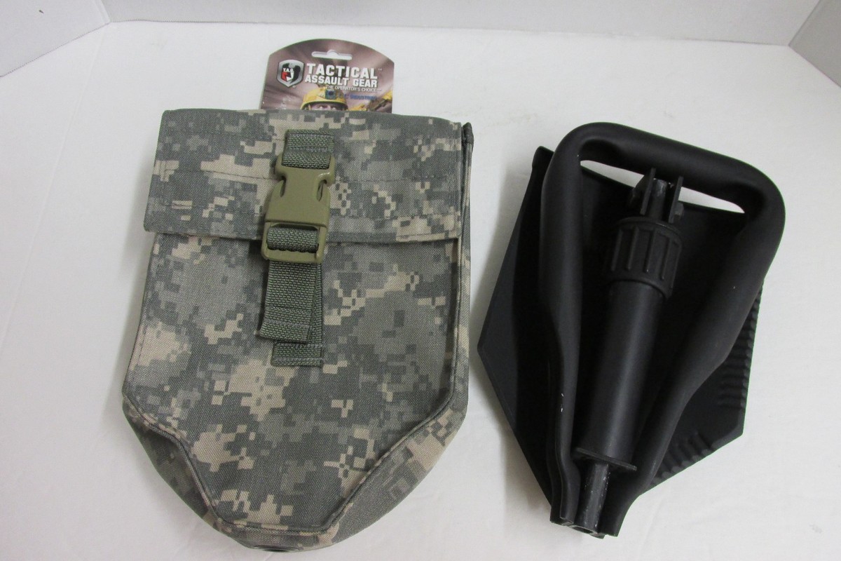 US GI Trifold SHOVEL Entrenching Tool 1990 Ames & ACU Camo Cover