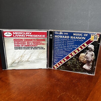 Lot: 2 Howard Hanson CD Conducts Hanson Mercury Living Music Of Volume One Delos